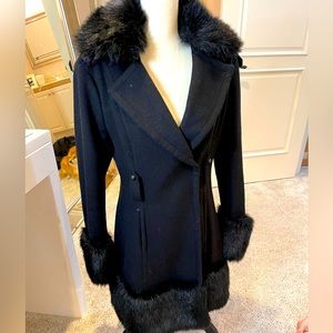 Bebe black faux fur winter coat